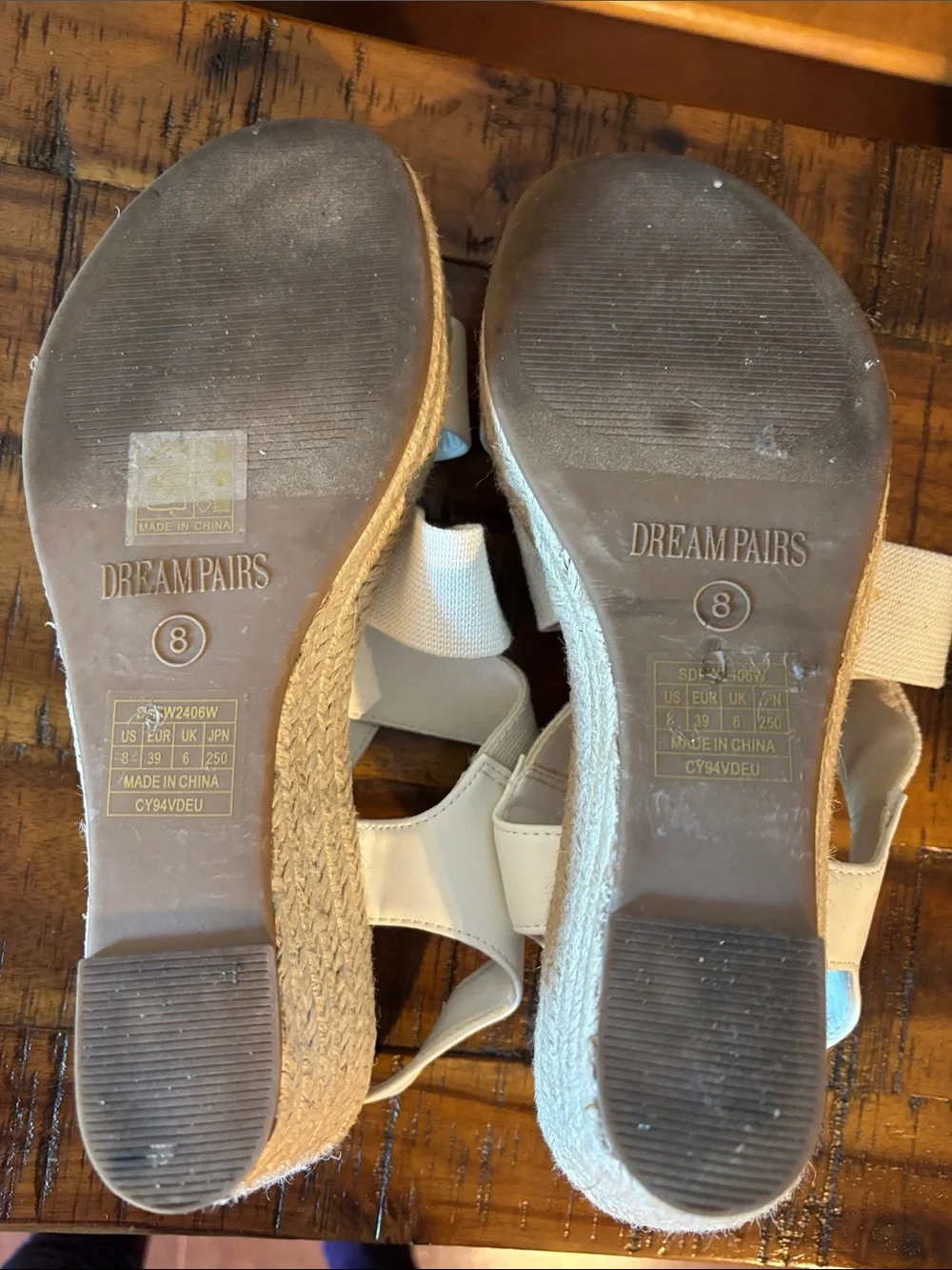 Dream Pairs, white wedge sandal, 8